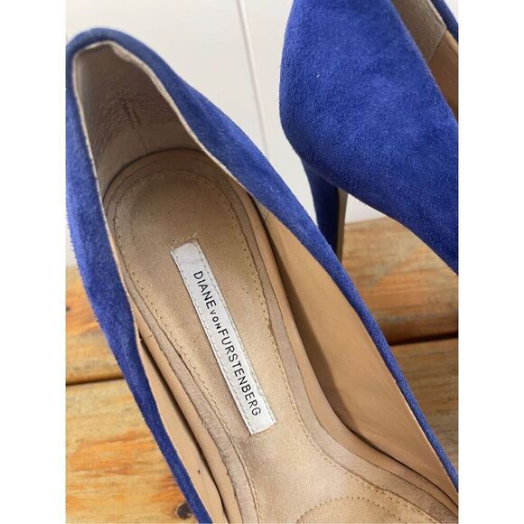 Diane Von Furstenberg Womens Blue Renee‎ Suede Pumps Size 7.5 $298.00 - Picture 3 of 10